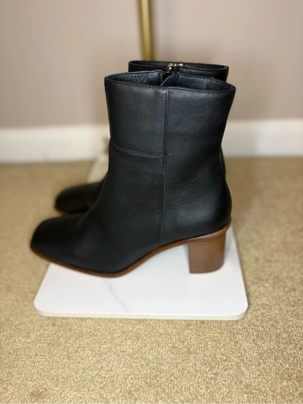 Patina by Portland Leather Goods Vero Square Toe Zip Ankle Boots